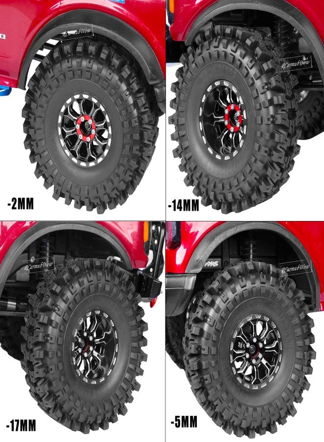 RcarmubWow Adjustable 4 Offsets 1.9IN Beadlock Wheels for 1/10 SCX10 90046 AX103007 SCX10 II SCX10 III TRX4 TRX6 Gen7 8 D90 VS4-10 MST CFX,RC 1.9 Beadlock Wheels Adjustable Rims,4Pack,Black - Image 4